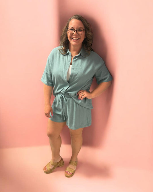 Dusty Blue Two Piece Set