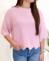 Powder Pink Scallop Top
