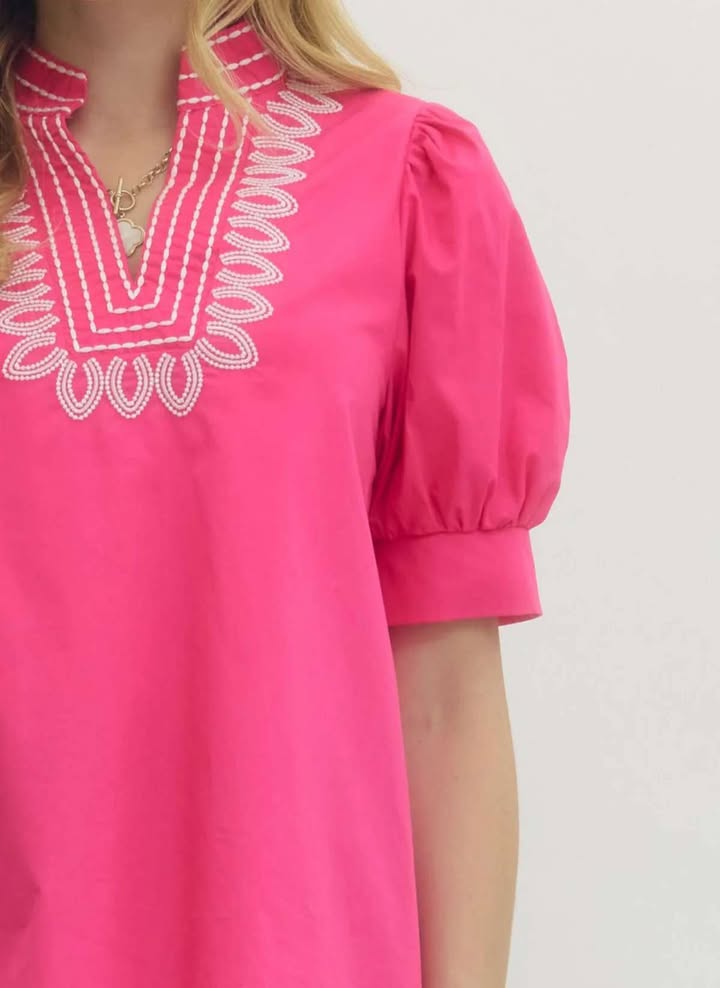 Hot pink burst top