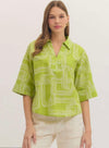 Chartreuse Geo Top