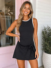Black Tennis Romper Dress