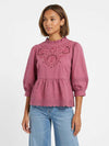 Eyelet Berry Top