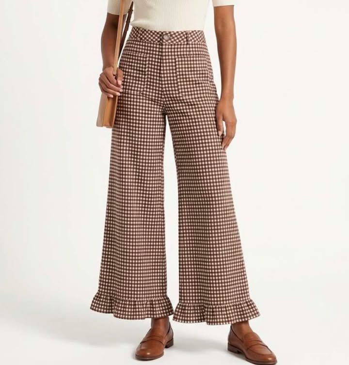 Gingham Ruffle Pants