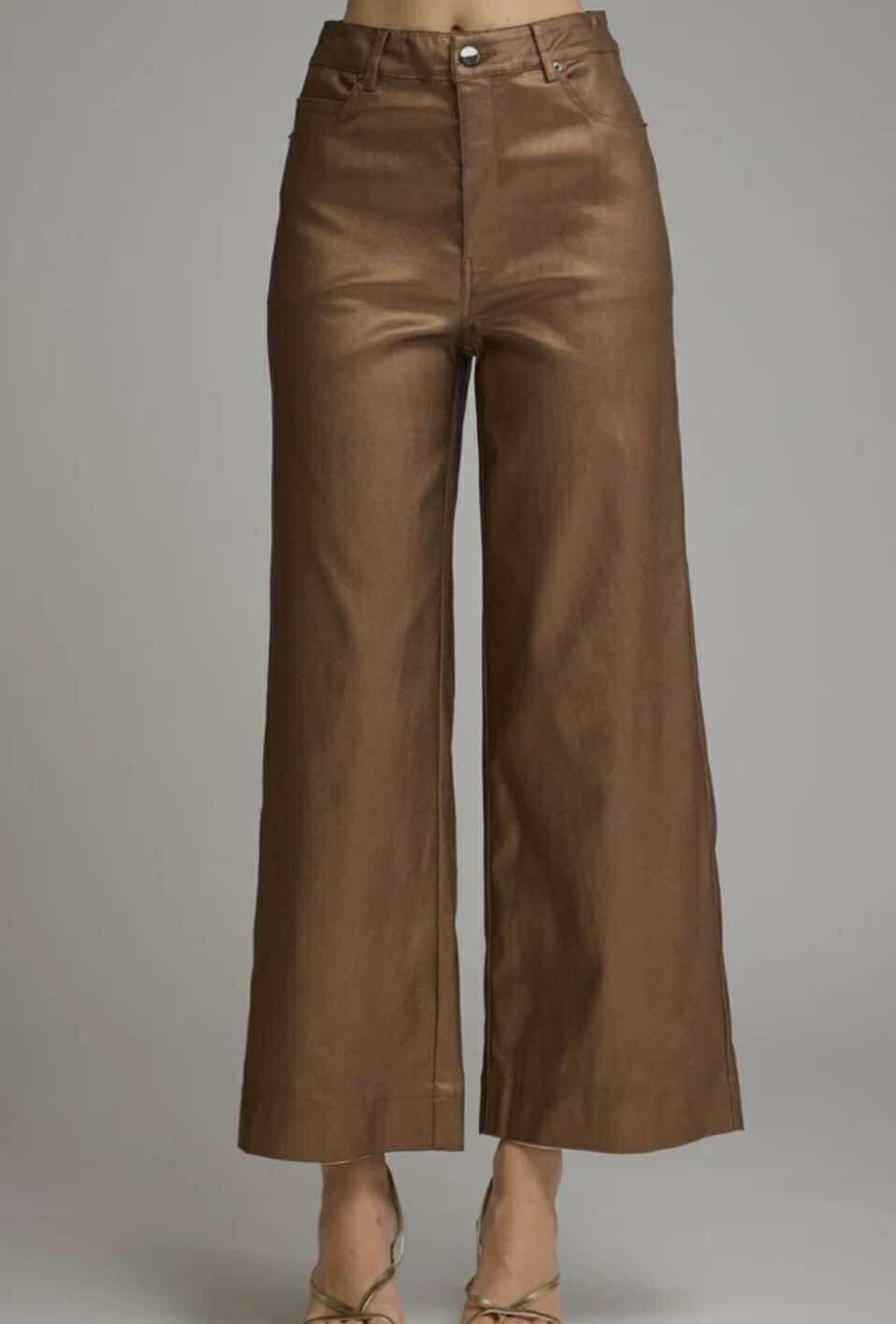 Bronze Metallic Pants