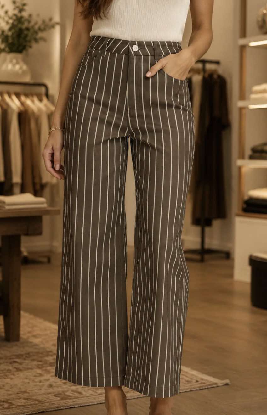 Chocolate Pinstripe Pants