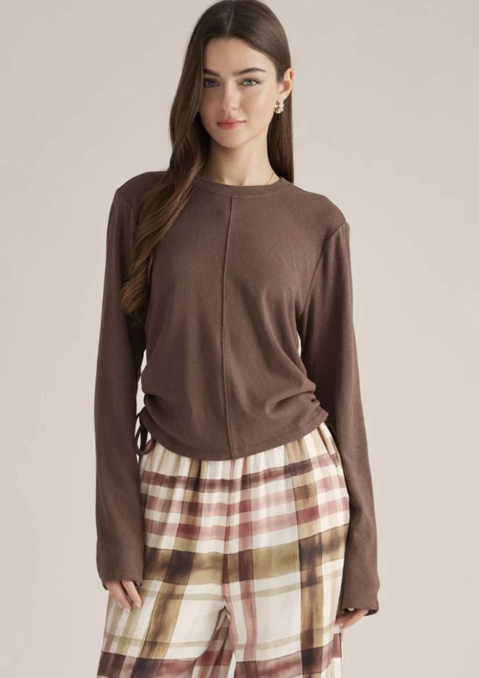 Mocha Ruched Top
