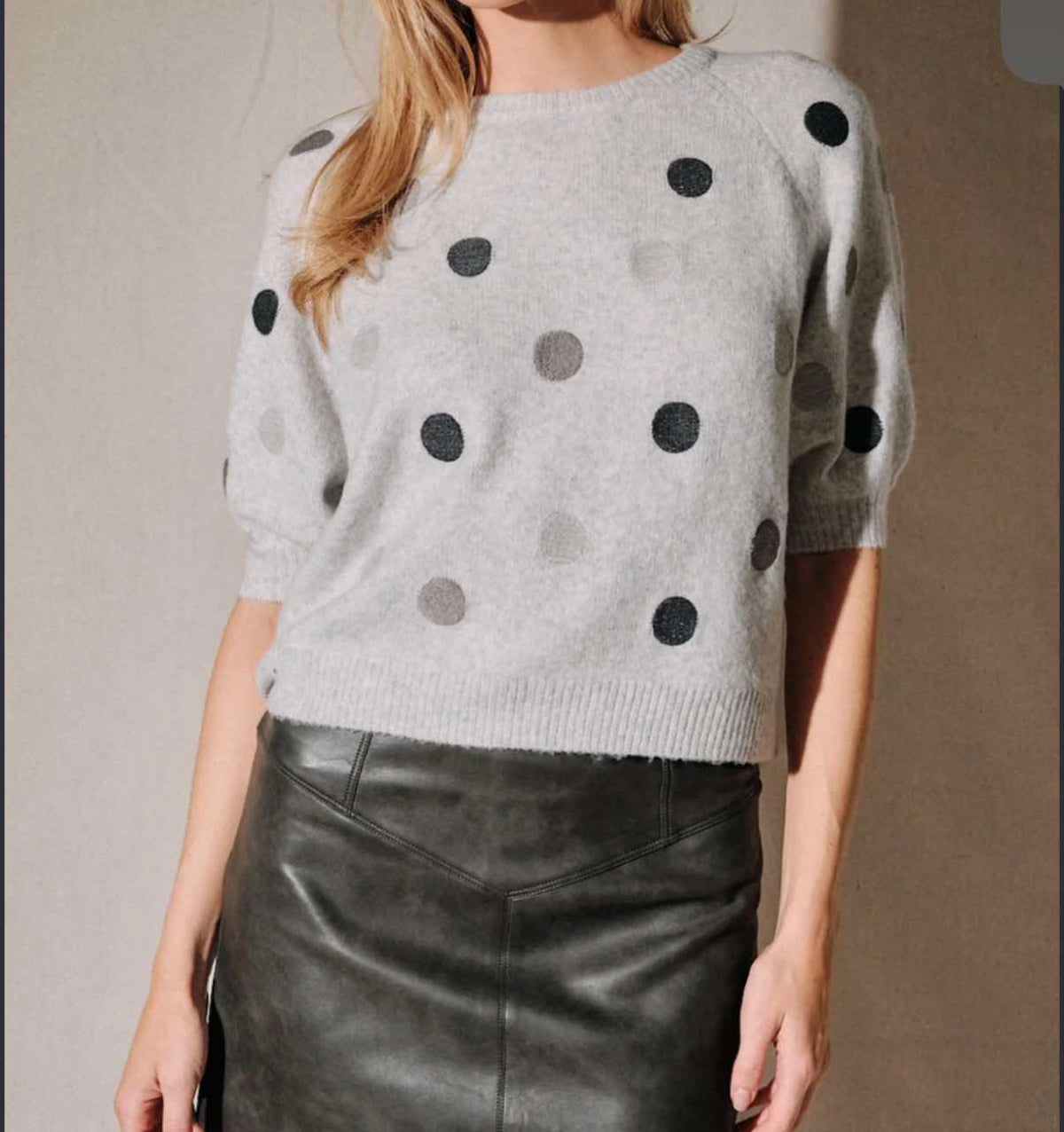 Grey Dot Sweater
