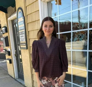 Plum Eyelet Top
