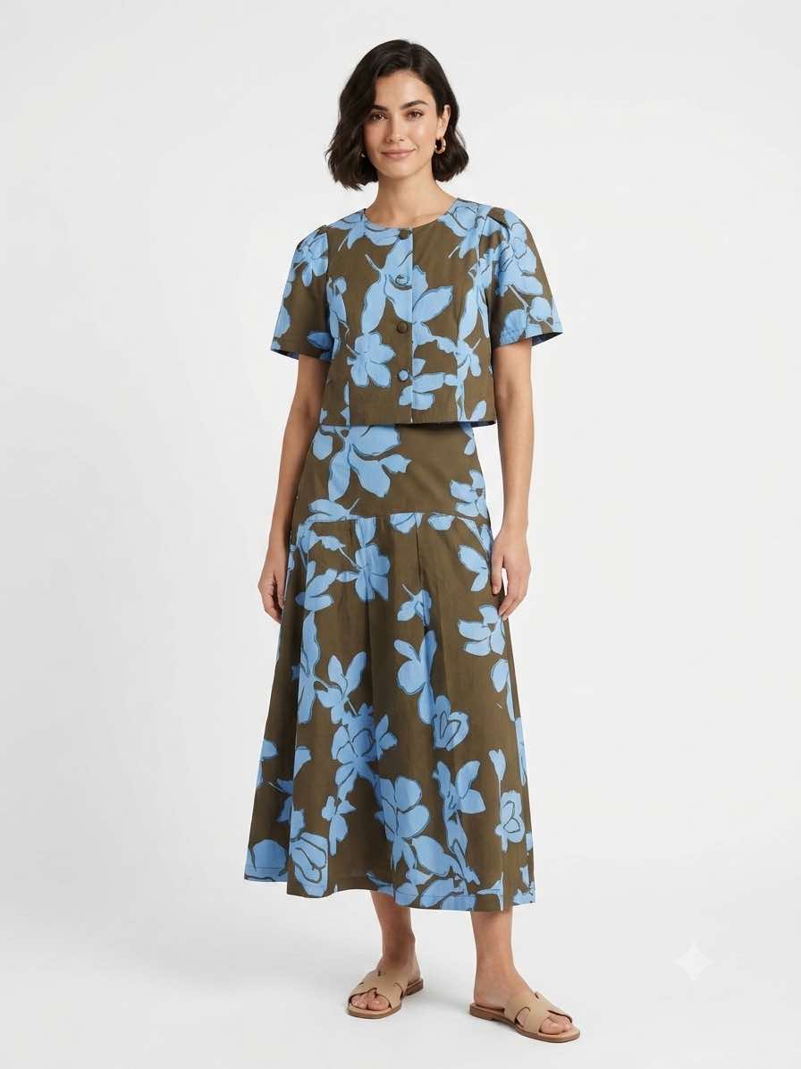 Autumn Bloom Skirt Set
