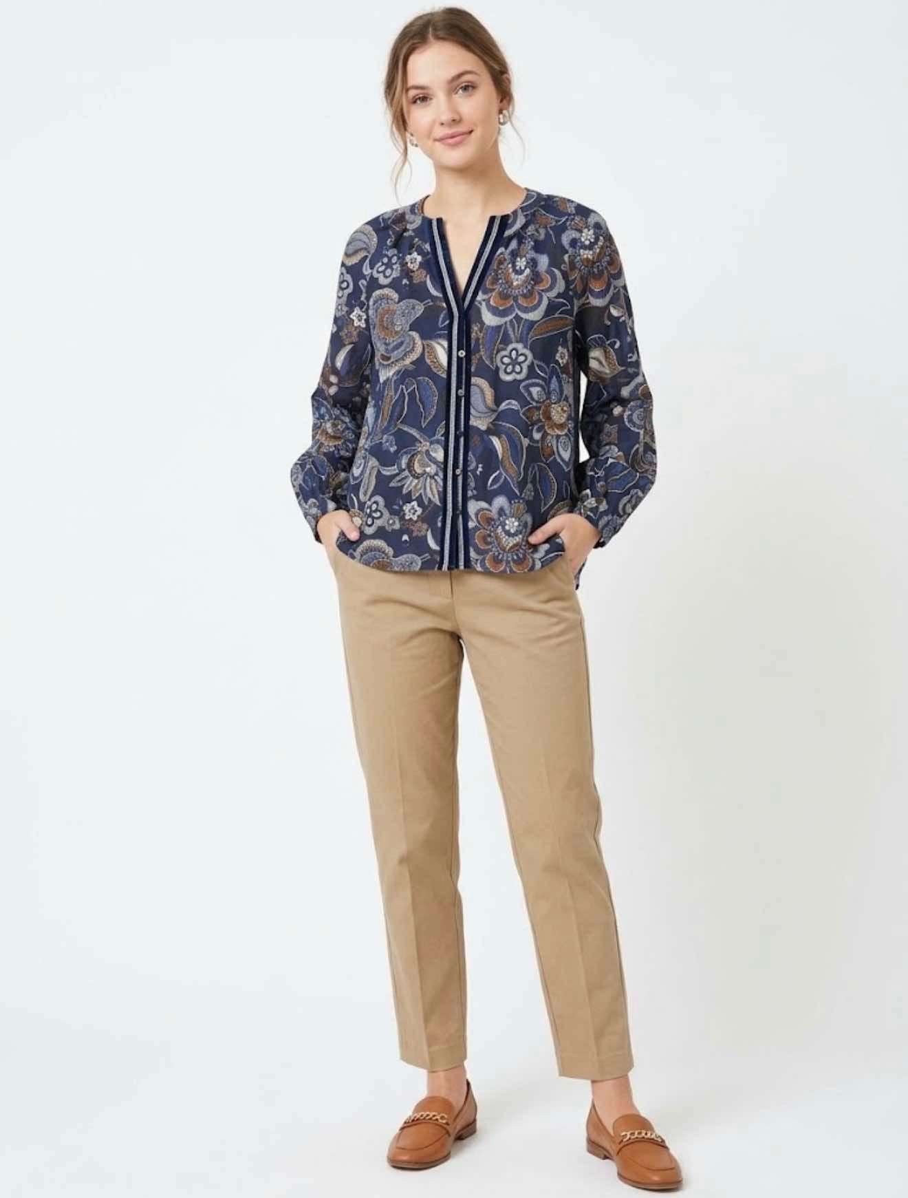 Blue Paisley Top