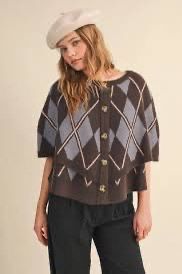 Sky Mocha Shawl Sweater