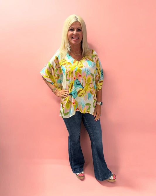 Santorini Sunset Bloom Top
