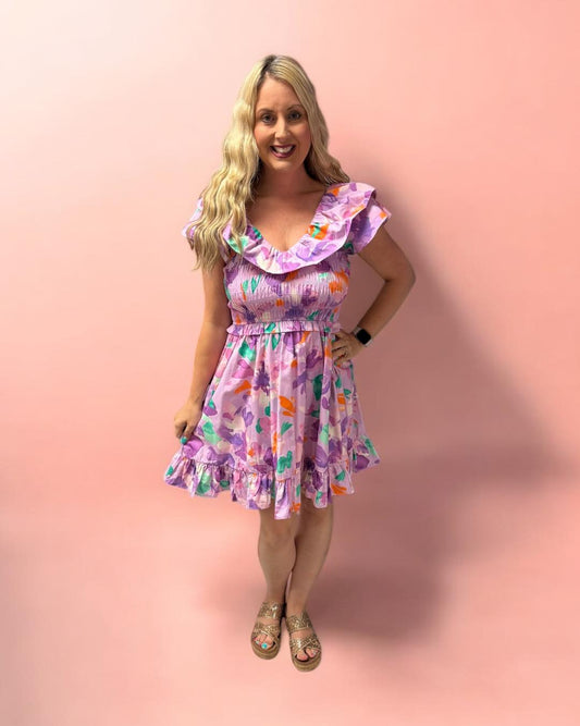 Lilac Dreamscape Short Dress