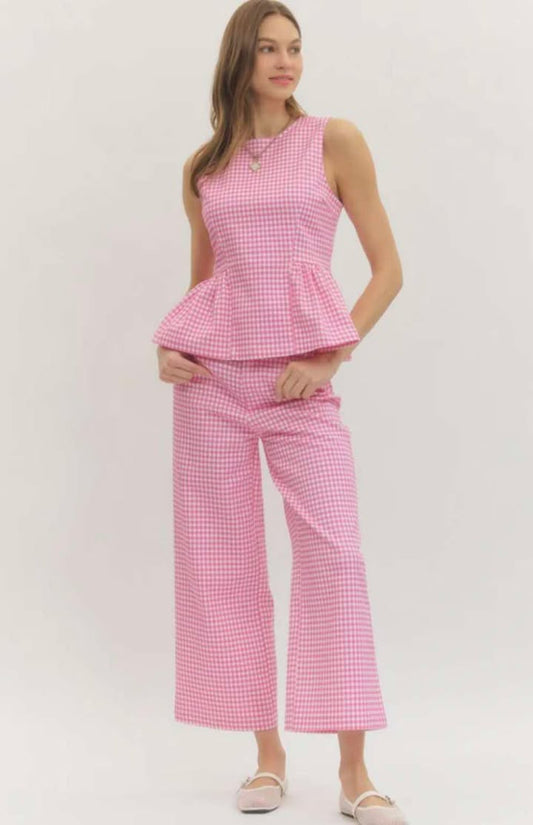 Pink Gingham Set