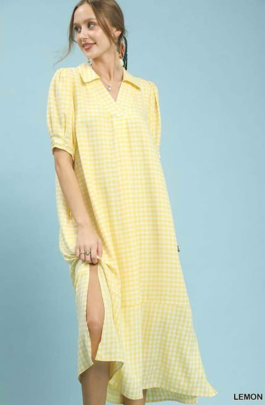 Lemon Gingham Dress