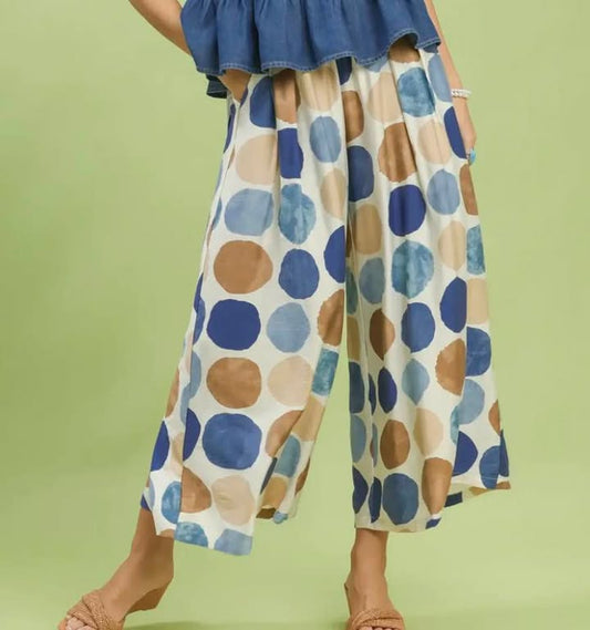 Blue Mix Dot Pants