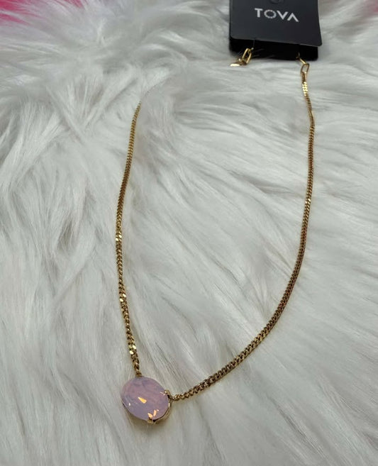 TOVA x Light Pink Crystal Necklace
