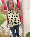 Cream Dot Queen Top