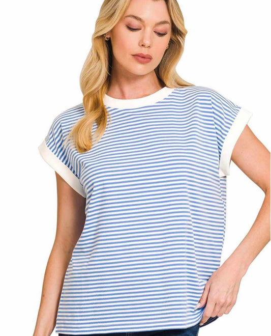 Royal Blue Stripe Top