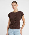 Chocolate Brown Button Top