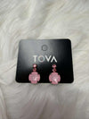 TOVA Dee Gunmetal Petal Pink Earrings
