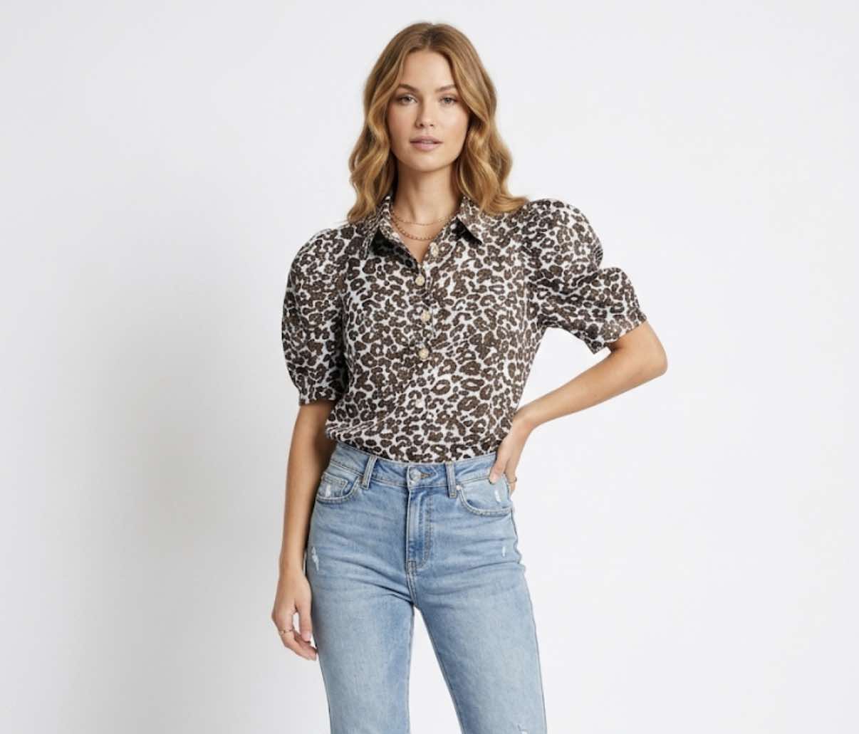 Blue Leopard Classy Top