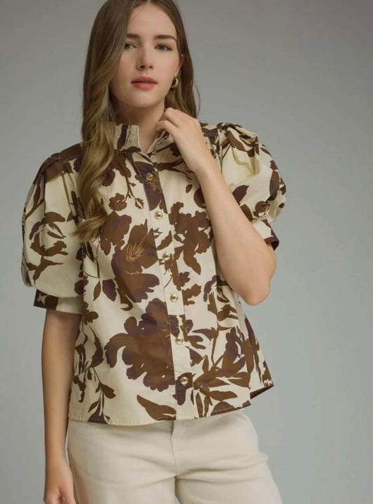 Mocha Petals Top