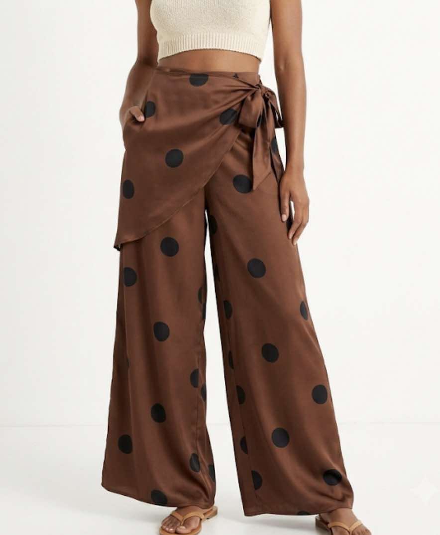 Chocolate Dot Wrap Pants