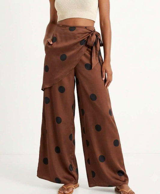 Chocolate Dot Wrap Pants