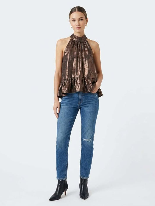 Shimmer Metallic Halter Top
