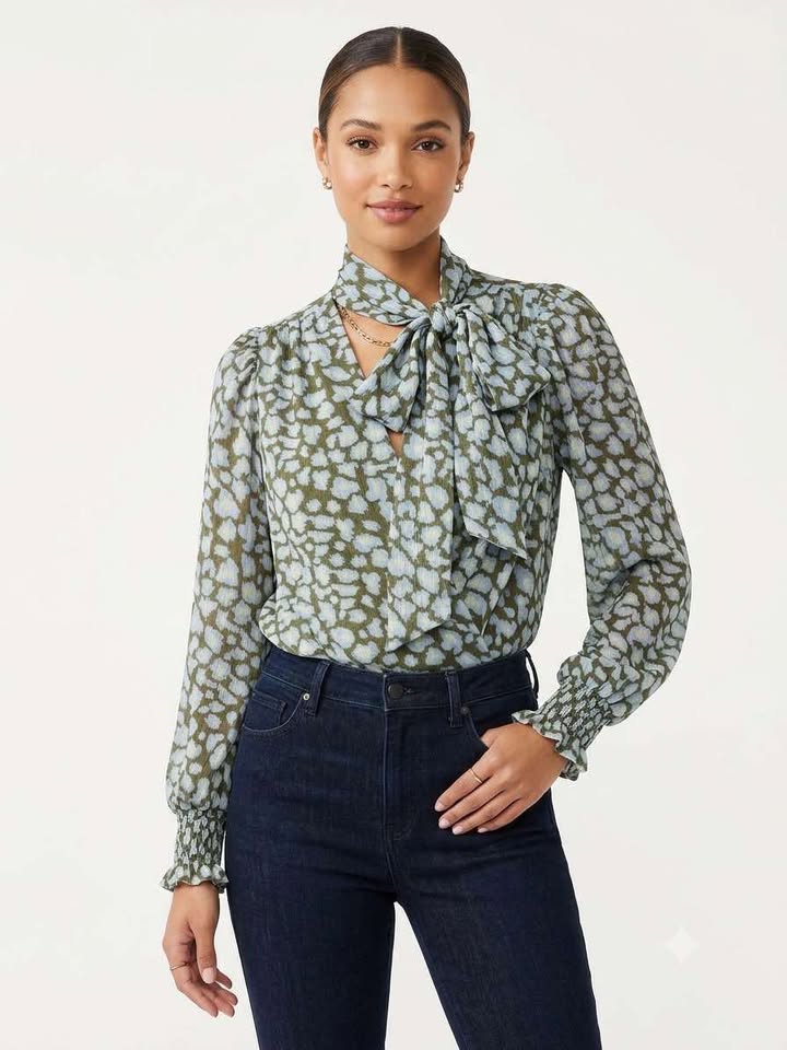 Autumn Cheetah Bow Top