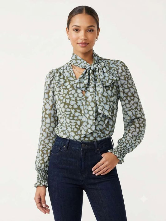 Autumn Cheetah Bow Top
