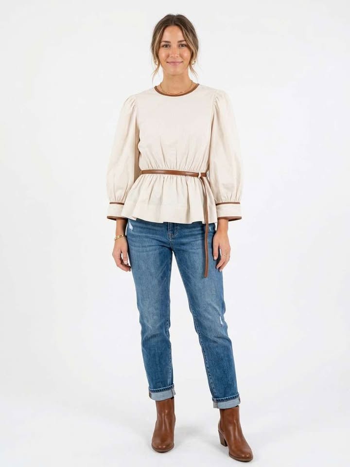 Autumn Ivory Belted Top