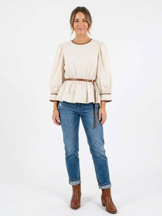 Autumn Ivory Belted Top