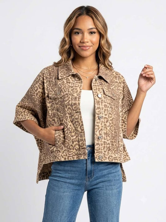 Leopard Poncho Jacket