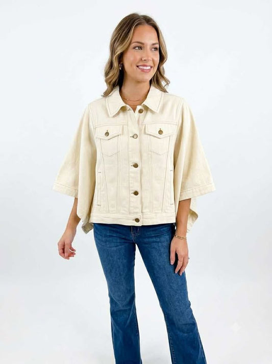 Cream Poncho Jacket
