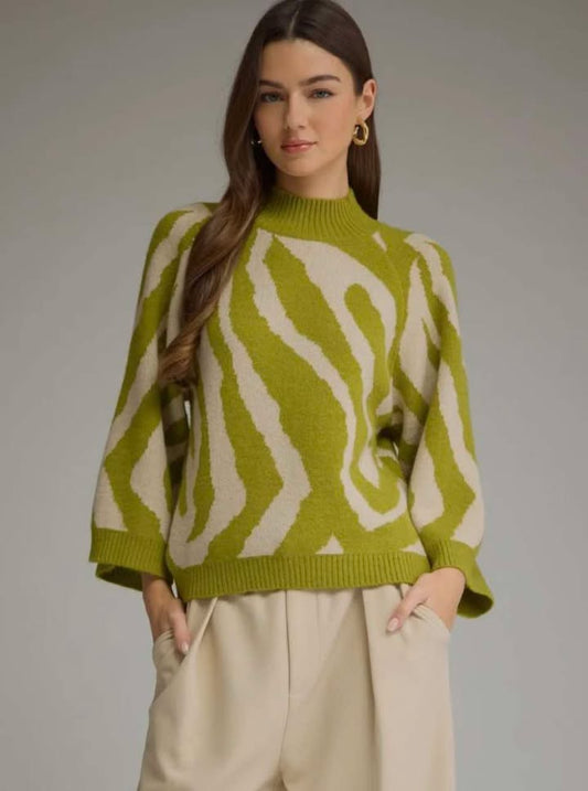Green Wild Stripes Sweater