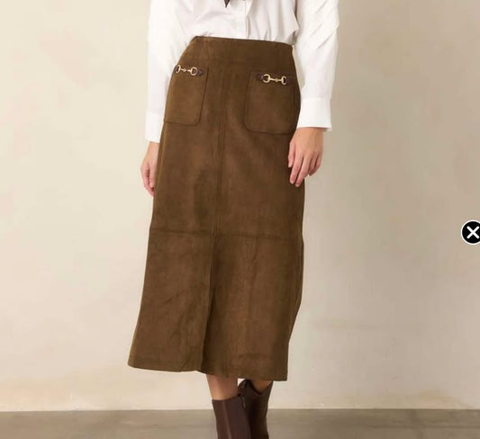 Faux Suede Maple Skirt