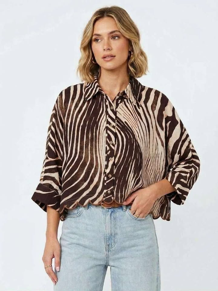 Classic Brown Zebra Top