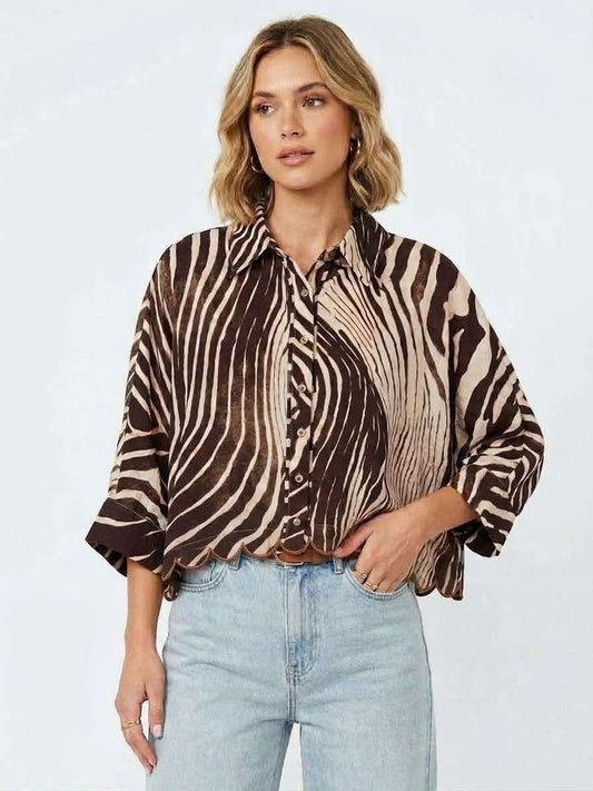 Classic Brown Zebra Top