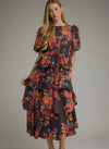 Fall Petals Ruffle Dress