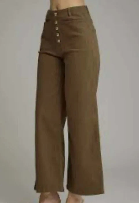 Brown Gold Button Pants