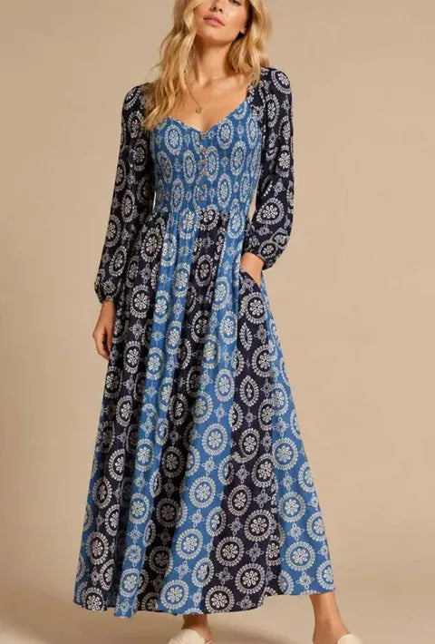 Boho Blue Dress