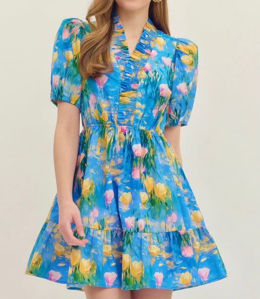Watercolor Tulips Dress