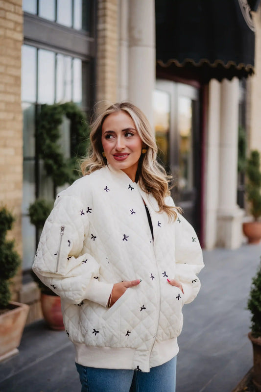 Bow Quilted Jacket