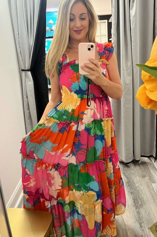 Playful In Floral Dress