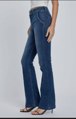 Double Button Flare Jeans