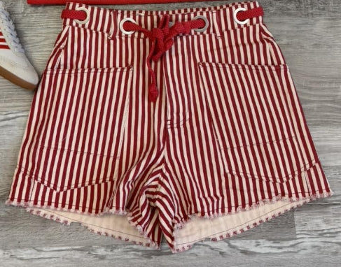 Stripe Drawstring Shorts