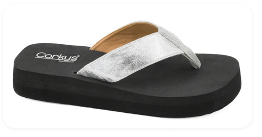 Overboard Silver Flip Flops