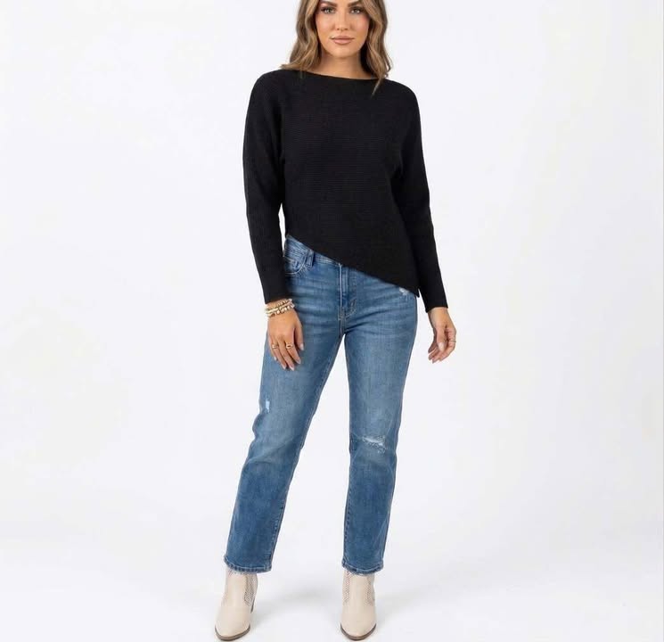 Black Onyx Diagonal Sweater